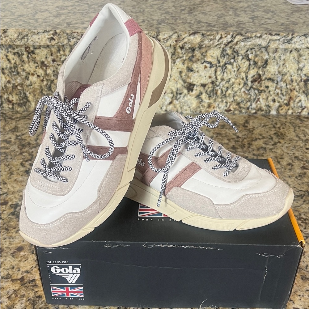 Gola Women’s Cream & Dusty Pink Athletic Trainers